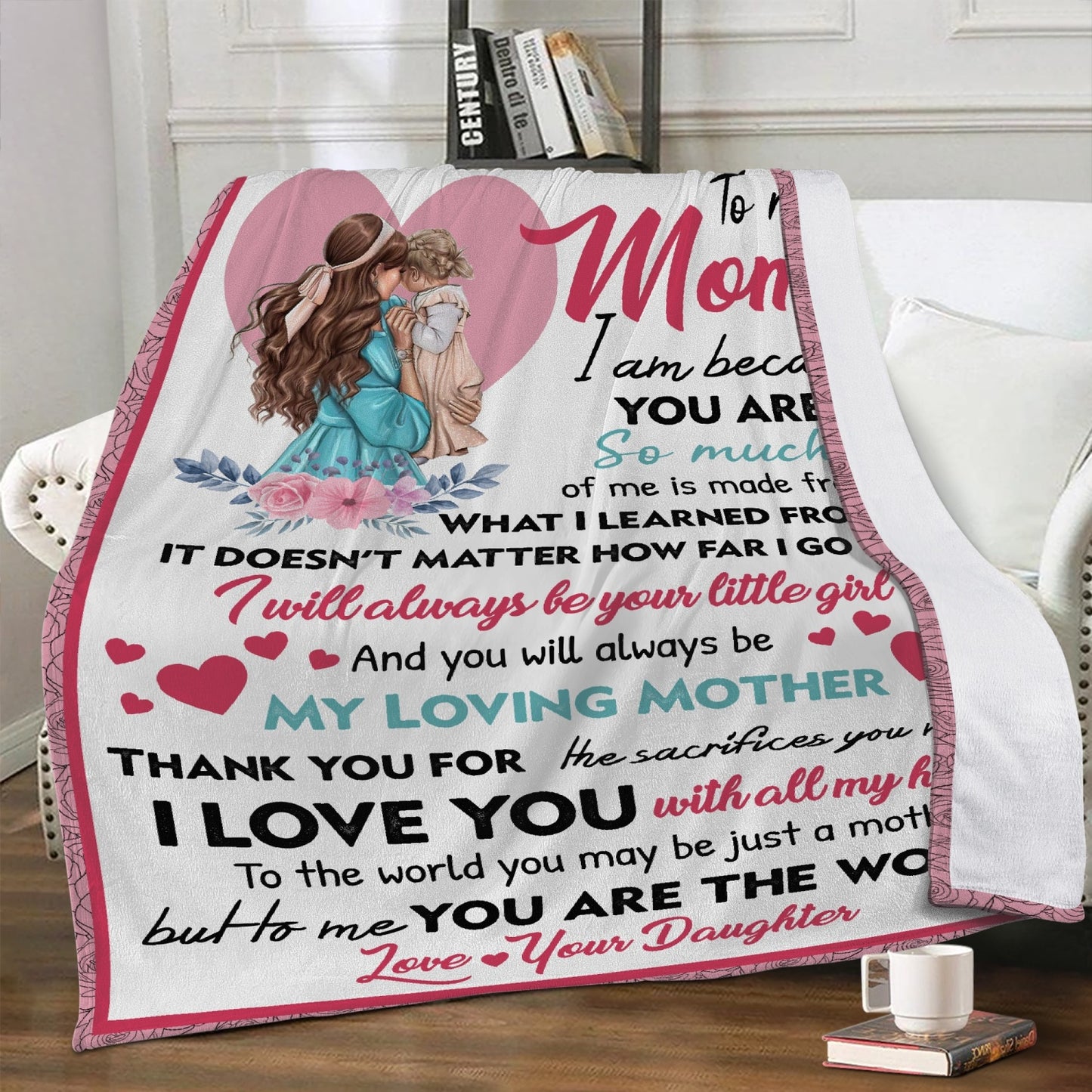 To My Mom From Daughter Dual-sided Stitched Fleece Blanket