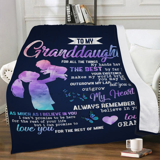 To My Granddaughter Dual-sided Stitched Fleece Blanket