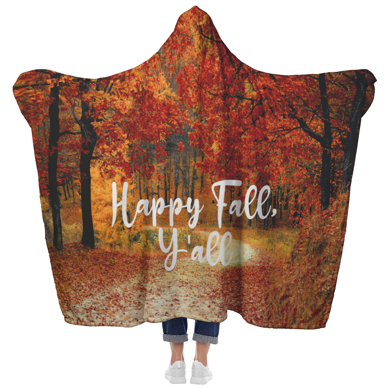 Happy Fall Y'All Hooded Blanket