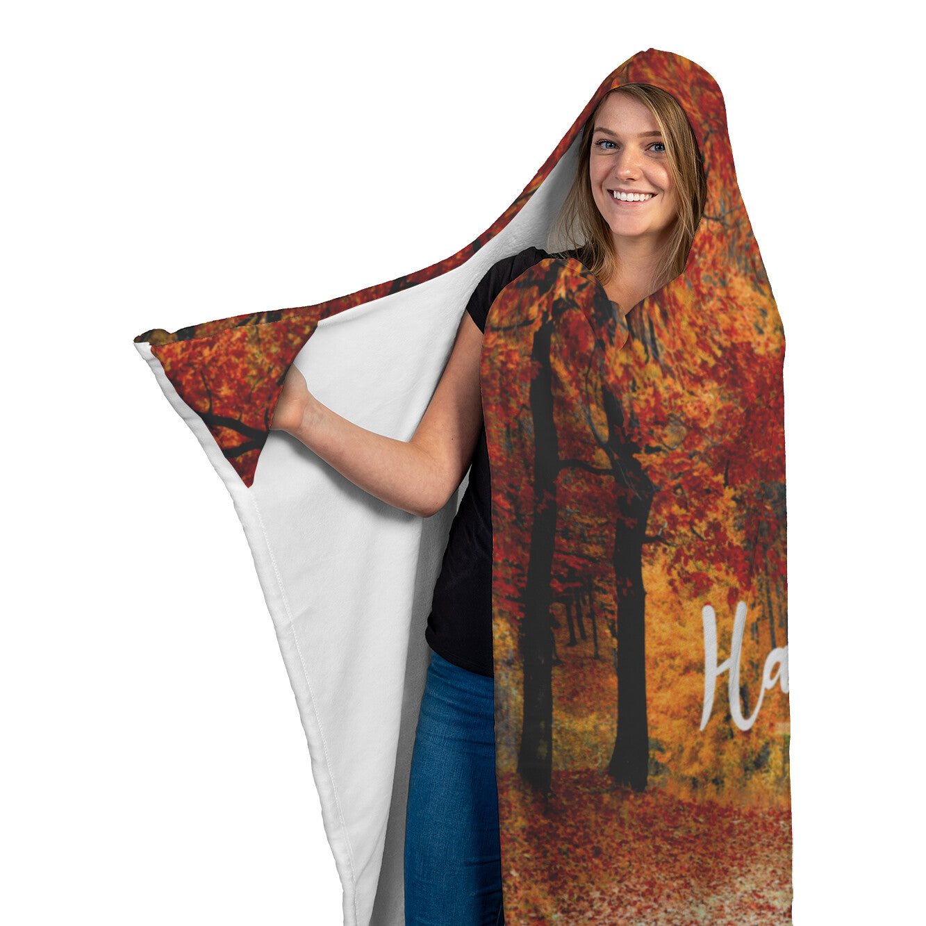 Happy Fall Y'All Hooded Blanket