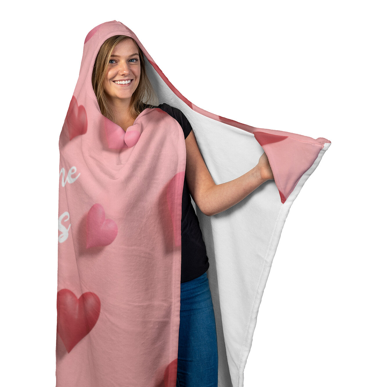 Valentine Snuggles Hooded Blanket