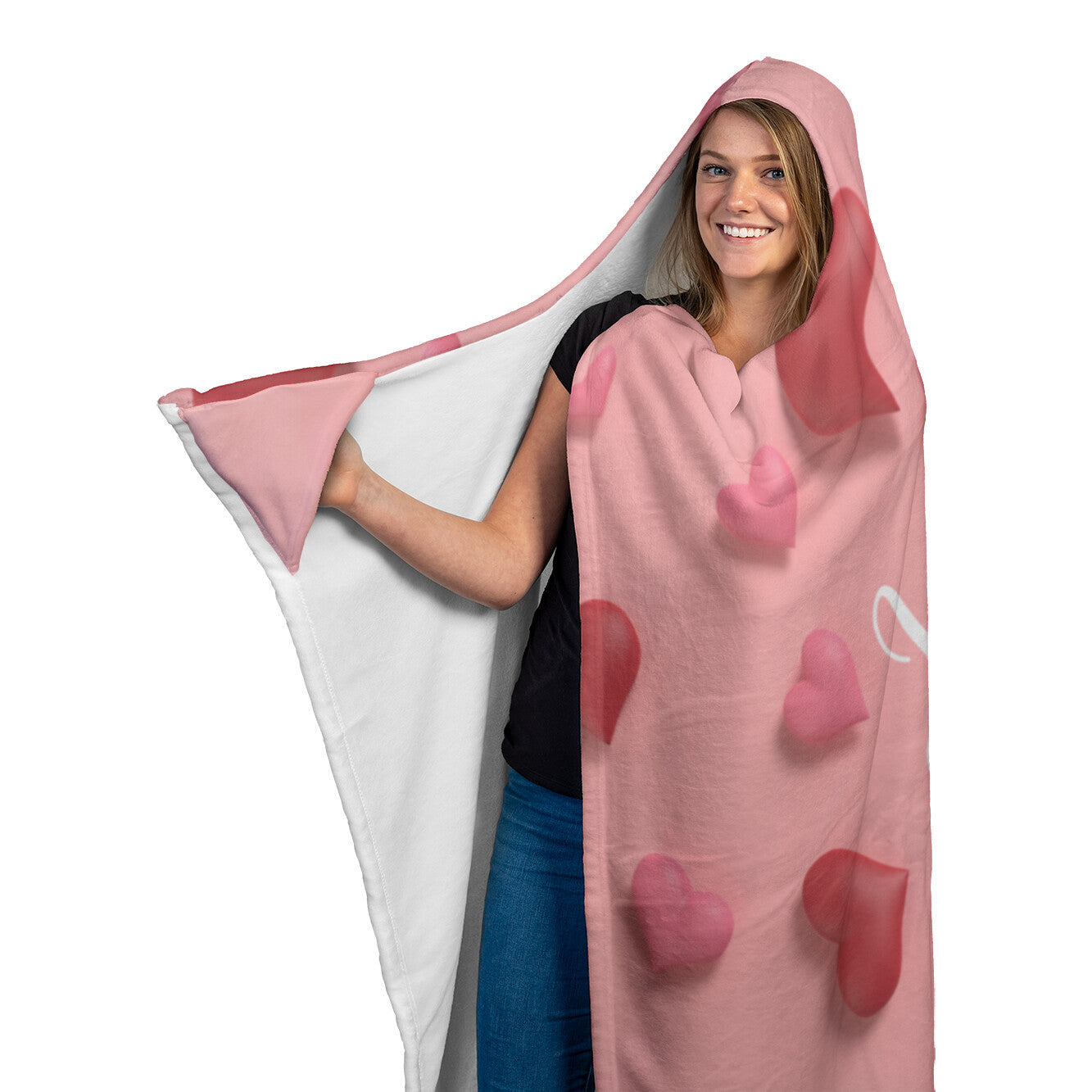 Valentine Snuggles Hooded Blanket