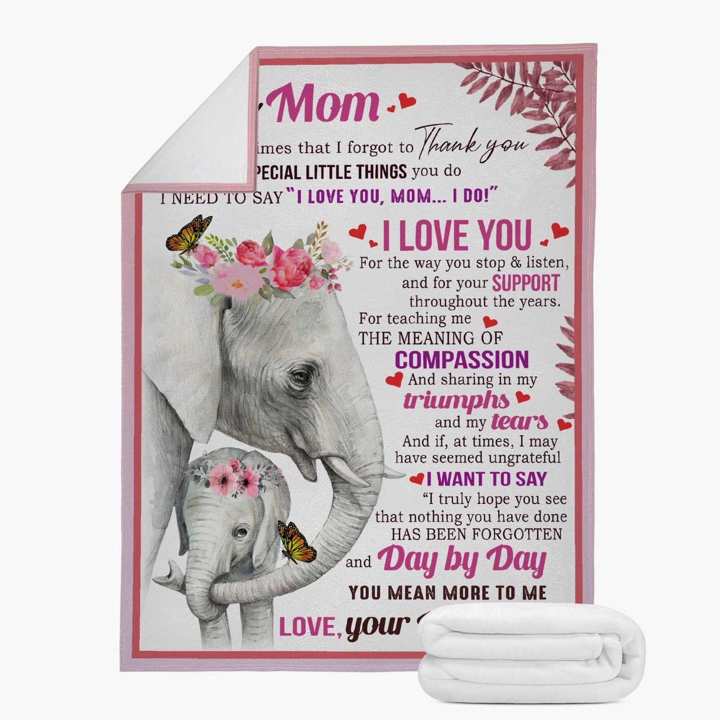 To My Mom From Daughter Dual-sided Stitched Fleece Blanket