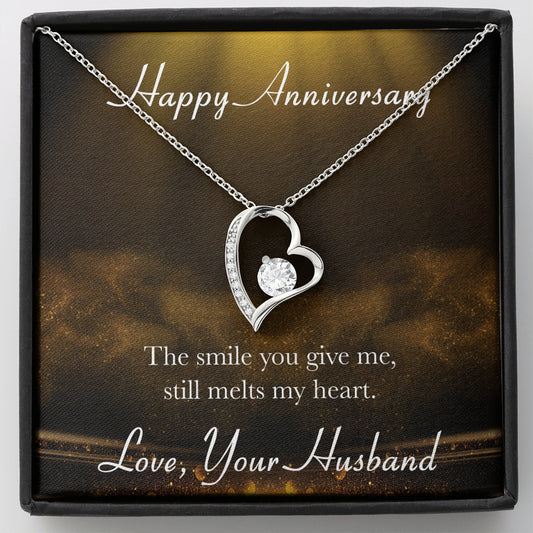 Happy Anniversary Open Heart Necklace Forever Love Gift from Husband