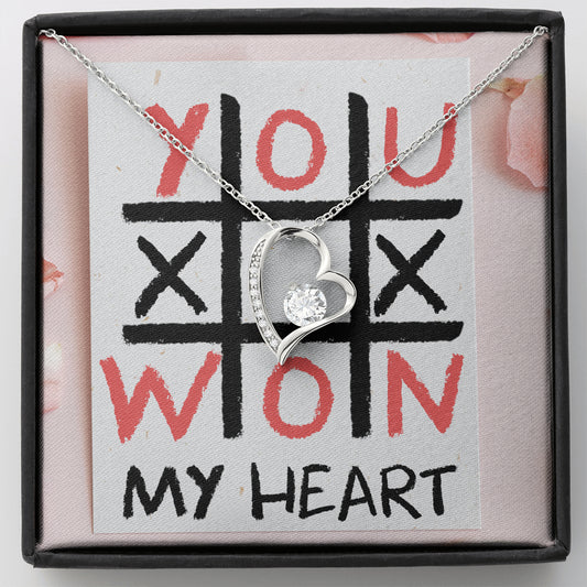 You Won My Heart Necklace - Open Heart Forever Love Necklace Gift for Her