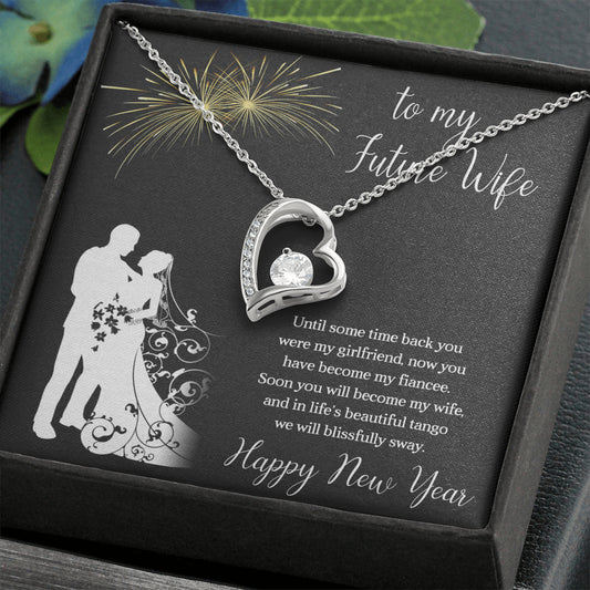 Happy New Year To My Future Wife Open Heart Necklace - Gift for Her