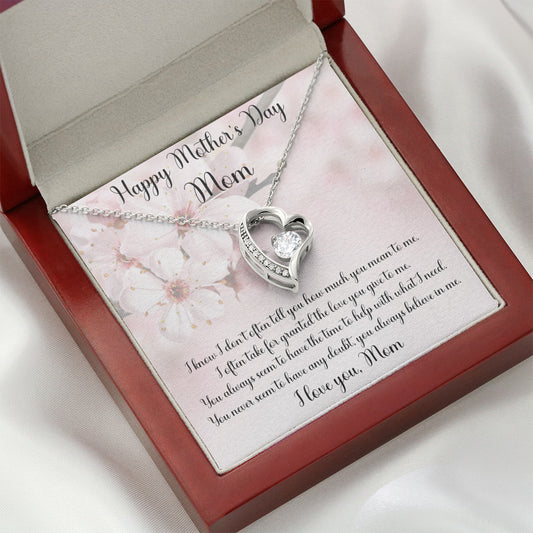 Happy Mother's Day Open Heart Necklace - Gift for Mom, Mother's Day Gift