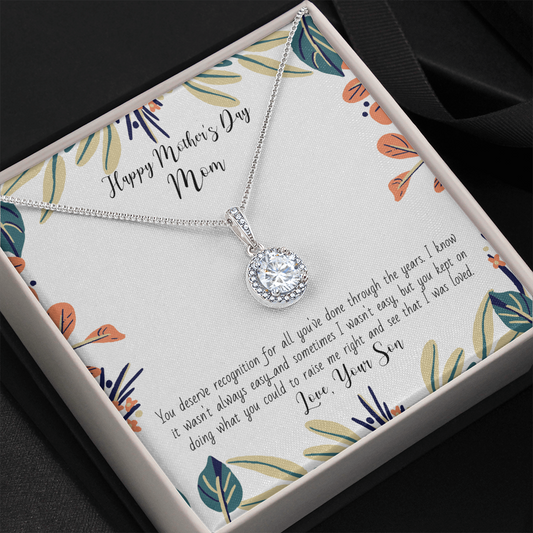 Mom Happy Mother's Day Eternal Hope Pendant Necklace