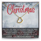Merry Christmas Mom Silver Delicate Heart Necklace