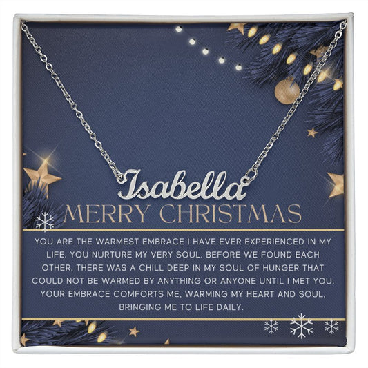 Merry Christmas My Love - Personalized Name Necklace
