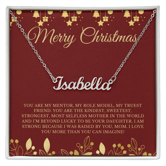 Merry Christmas to My Mentor, My Mom - Personalized Name Necklace