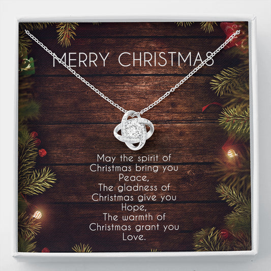 Merry Christmas May The Spirit Of Christmas - Love Knot Necklace - Gift for Her