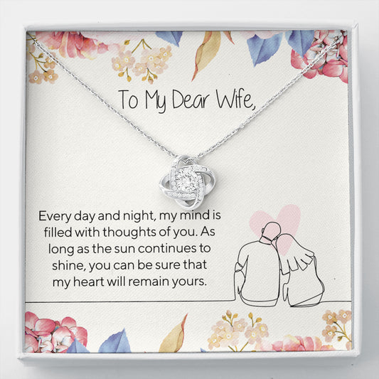 To My Dear Wife Love Knot Necklace