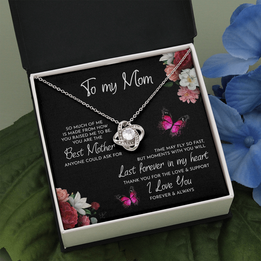 To My Mom You Are The Best Mother Beautiful Love Knot Pendant Necklace