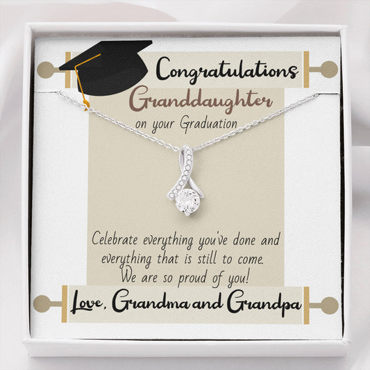 Congratulations Granddaughter Alluring Beauty Necklace from Grandma and Grandpa