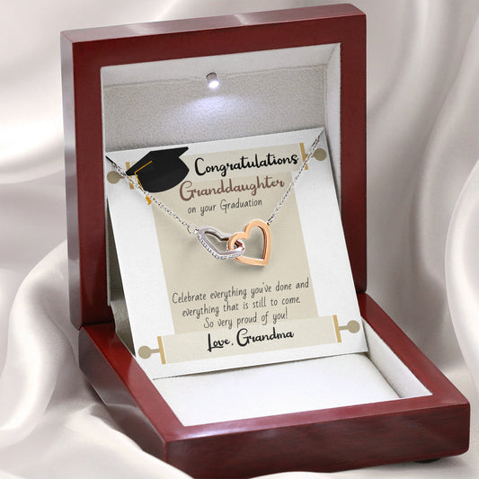 Congratulations Granddaughter Two Hearts Necklace from Grandma