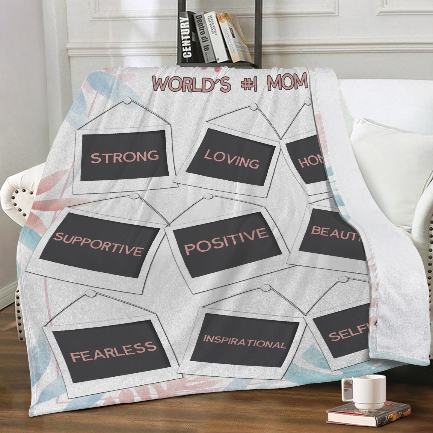World's #1 Mom Dual-sided Stitched Fleece Blanket