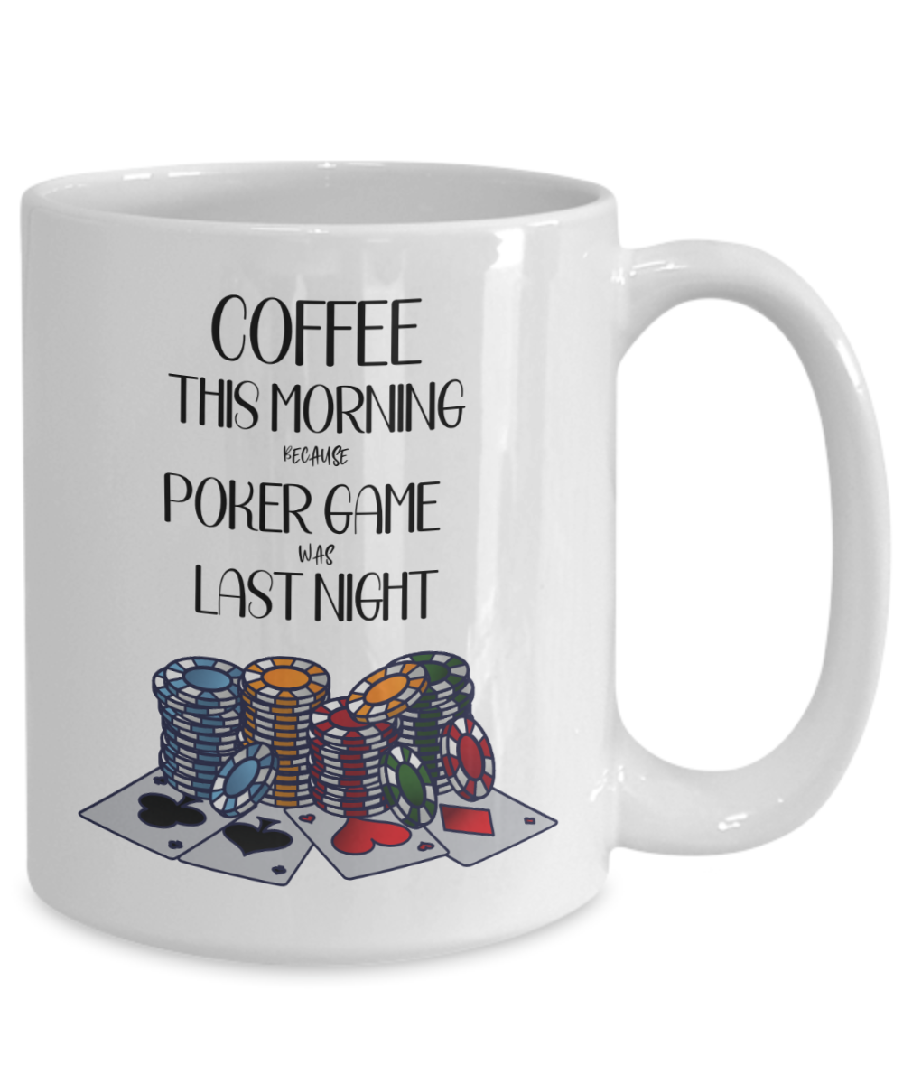 Poker Players Coffee Mug 15oz Ceramic White