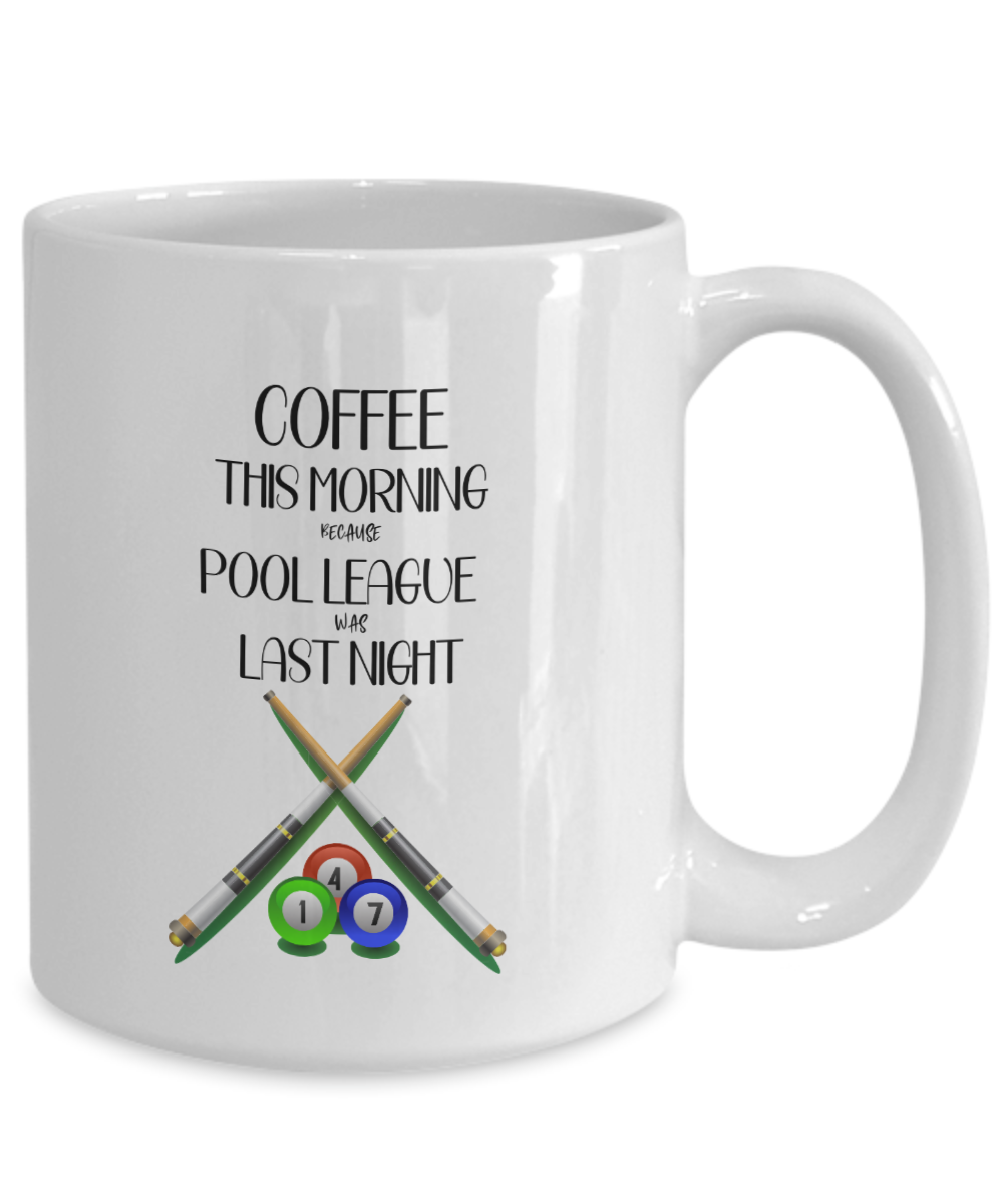 Pool Players Coffee Mug 15oz Ceramic White