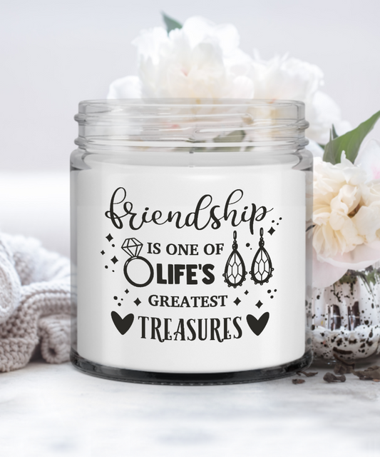 Friendship Is One Of Life's Greatest Treasures Vanilla Candle for Friend