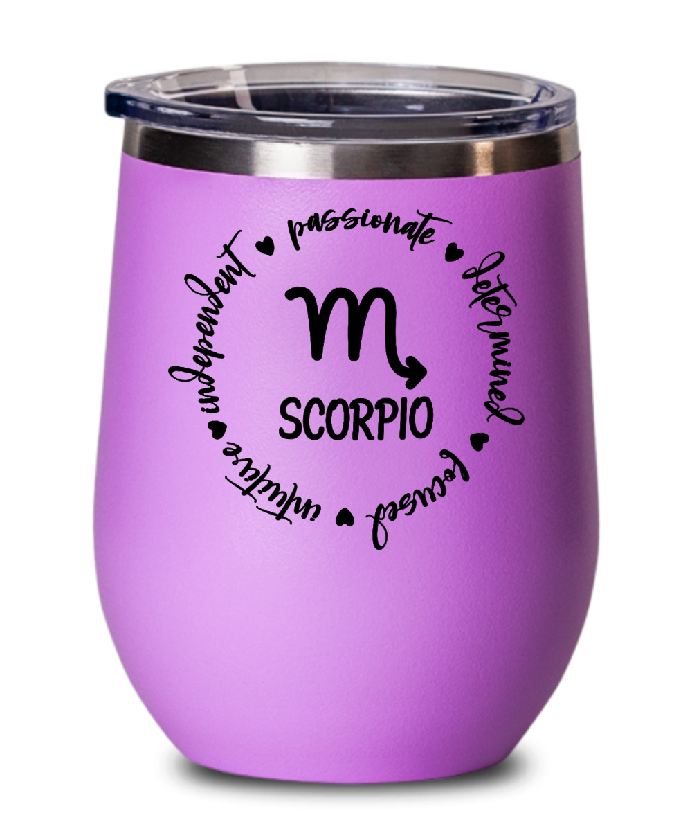Traits of Scorpio 12oz Wine Tumbler