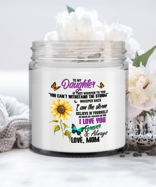 To My Daughter Love Mom - Light Vanilla Scented Candle