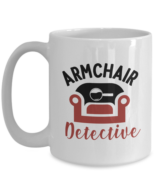 Armchair Detective 15oz Ceramic Mug for Crime Show Fans