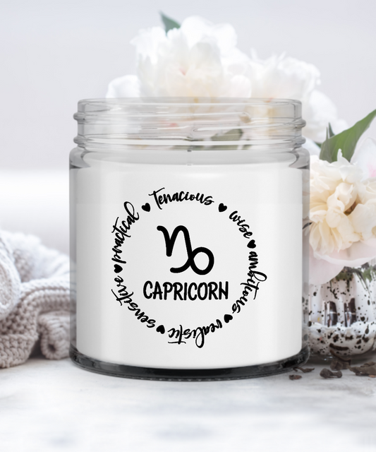 Traits of Capricorn Vanilla Scented Candle - Keepsake Gift