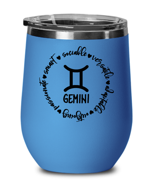 Traits of Gemini 12oz Wine Tumbler