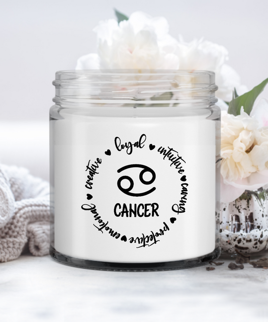 Traits of Cancer Vanilla Scented Candle - Keepsake Gift