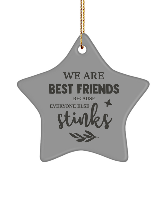 We Are Best Friends Because Everyone Else Stinks Star-Shaped Holiday Ornament