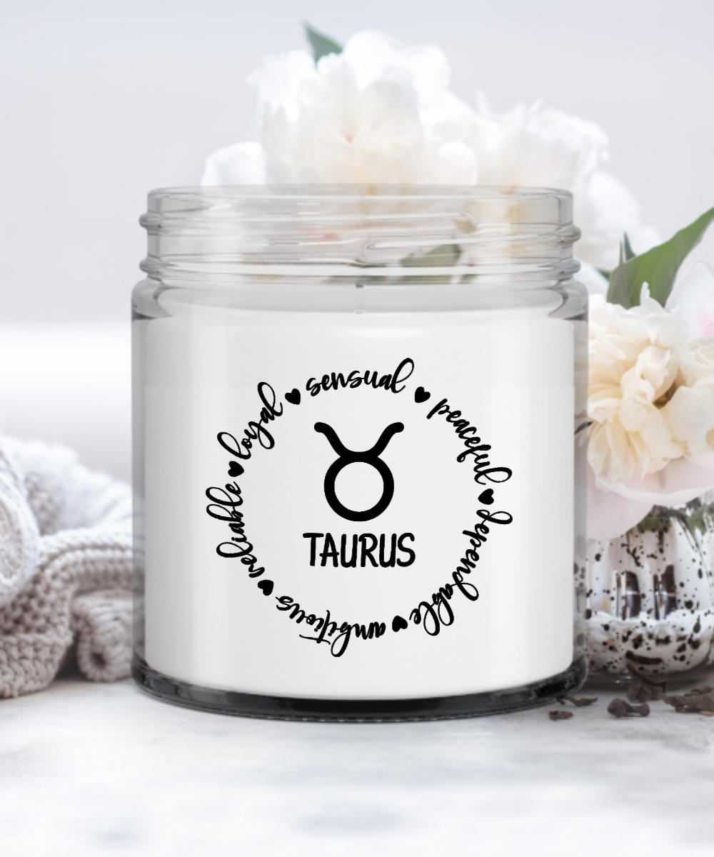 Traits of Taurus Vanilla Scented Candle - Keepsake Gift