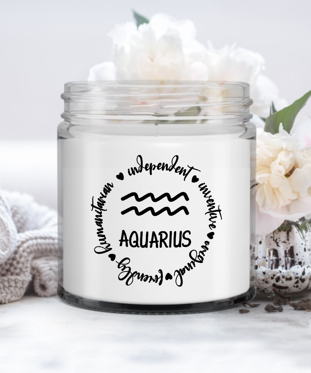 Traits of Aquarius Vanilla Scented Candle - Keepsake Gift