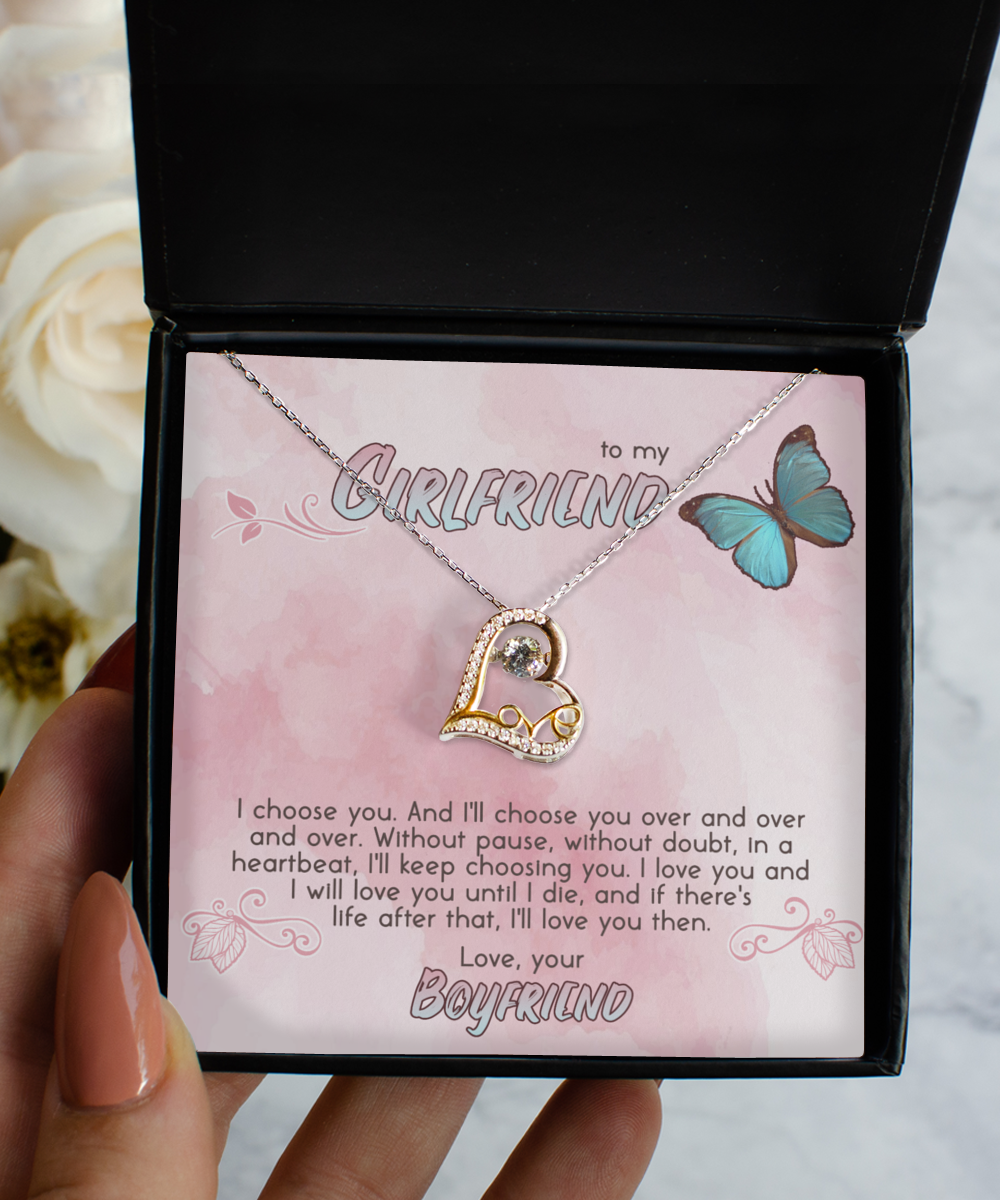 To My Girlfriend Scripted Love Necklace - Gift for Her