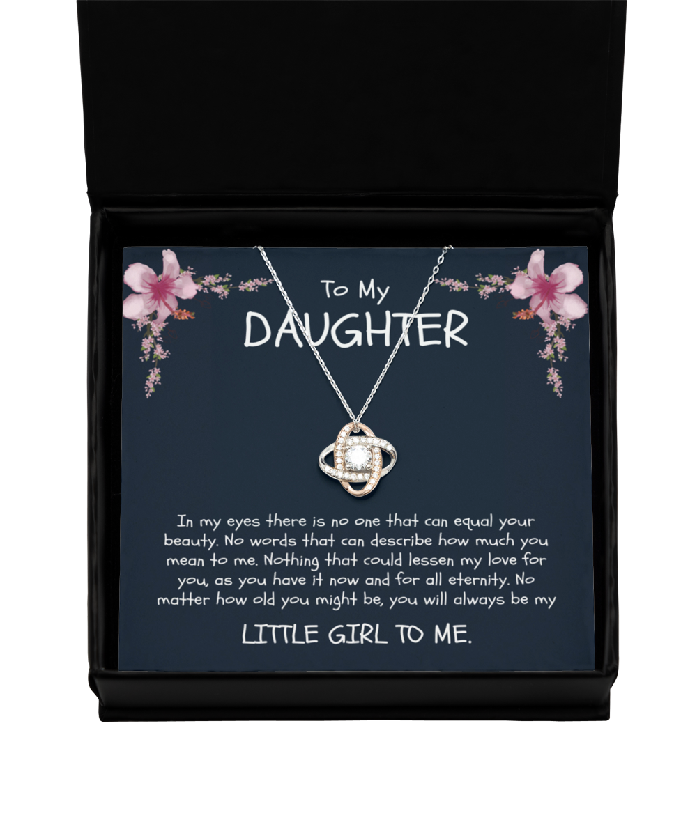 To My Daughter Rose Gold Love Knot Necklace