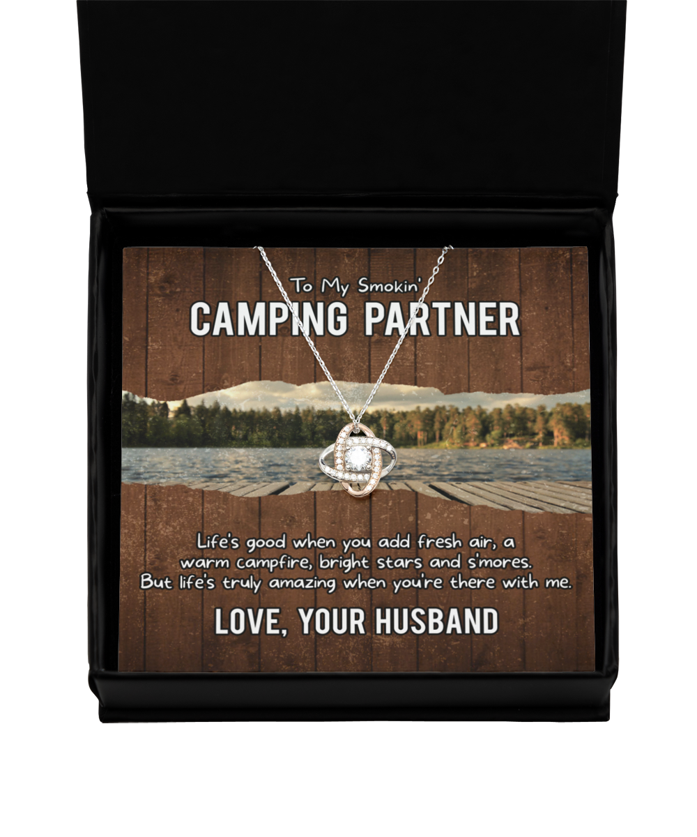 Camping Partner Rose Gold Pendant Necklace