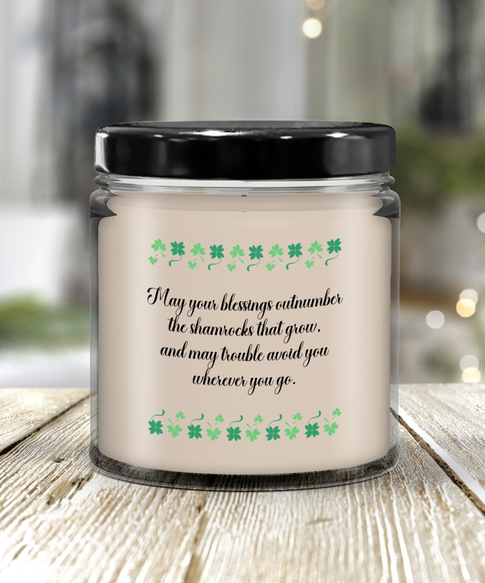 St Patrick's Day Blessings Vanilla Scented Candle - Keepsake Jar with Lid