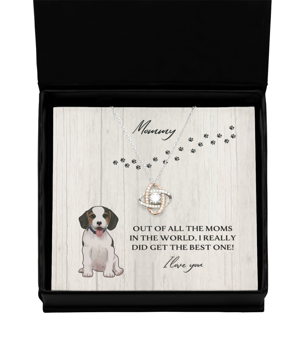 Best Dog Mommy Rose Gold Love Knot Necklace