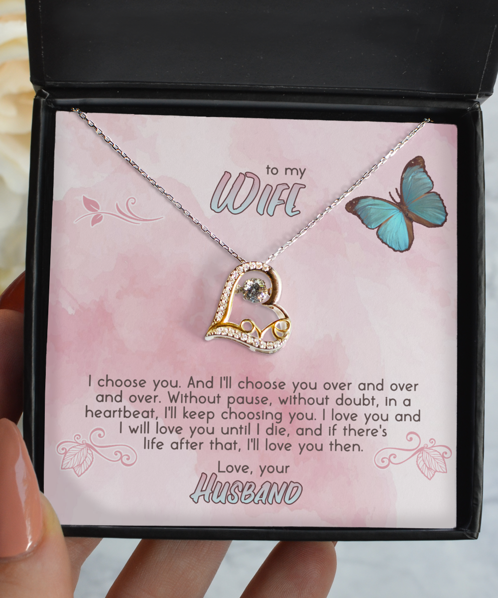To My Wife Scripted Love Necklace - Gift for Her