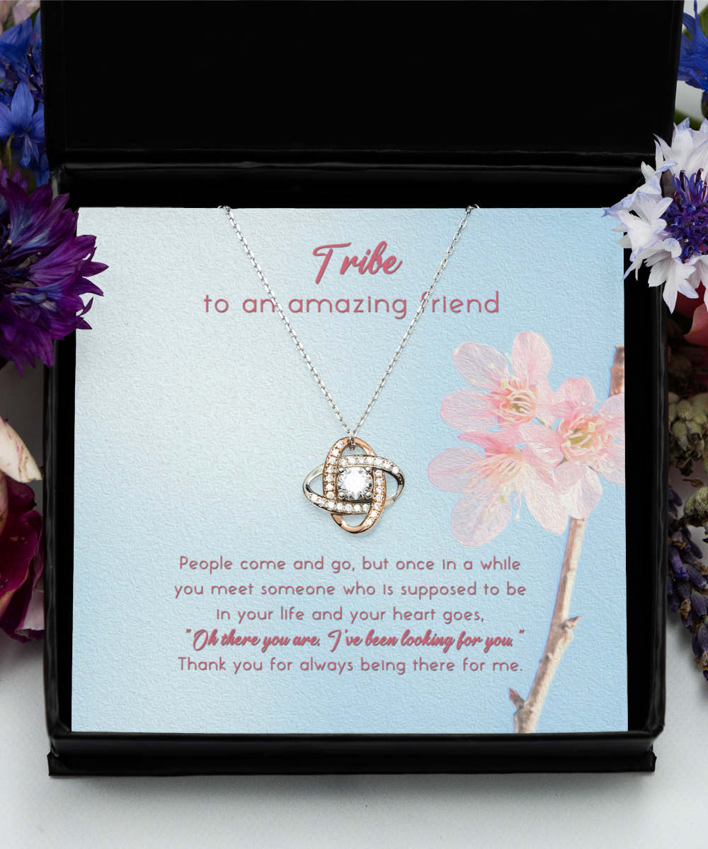 To An Amazing Friend Rose Gold Love Knot Pendant