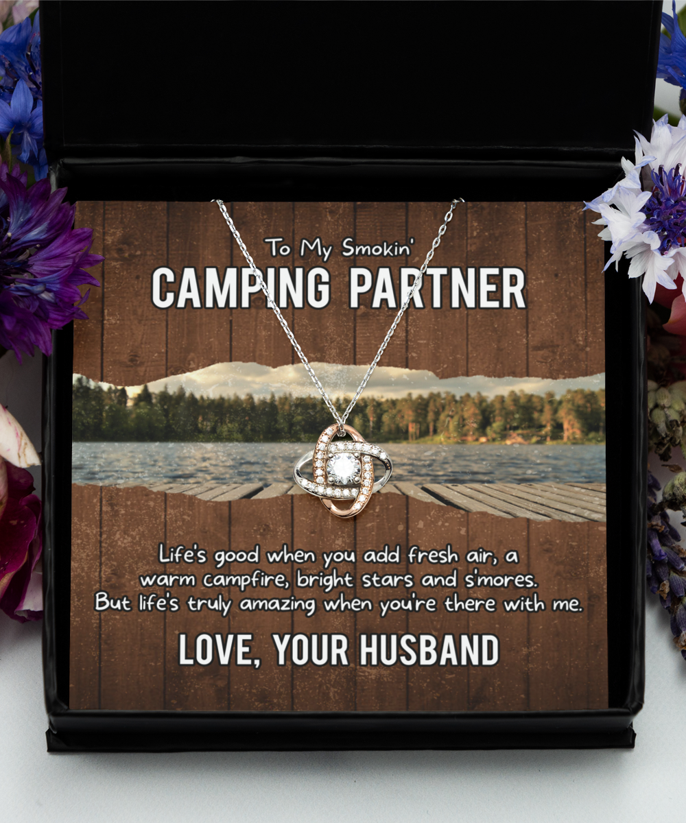 Camping Partner Rose Gold Pendant Necklace