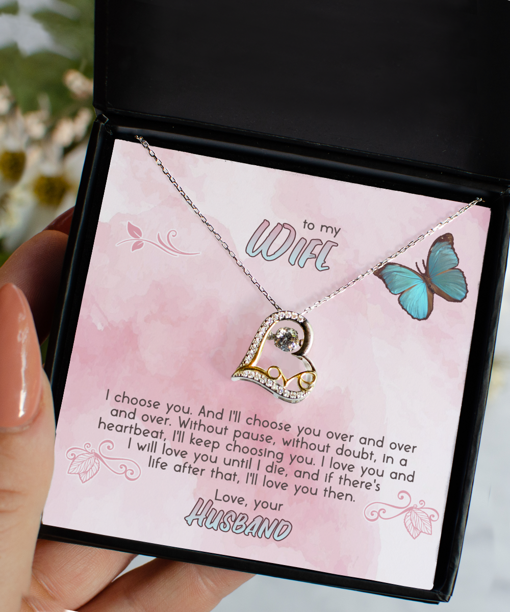 To My Wife Scripted Love Necklace - Gift for Her