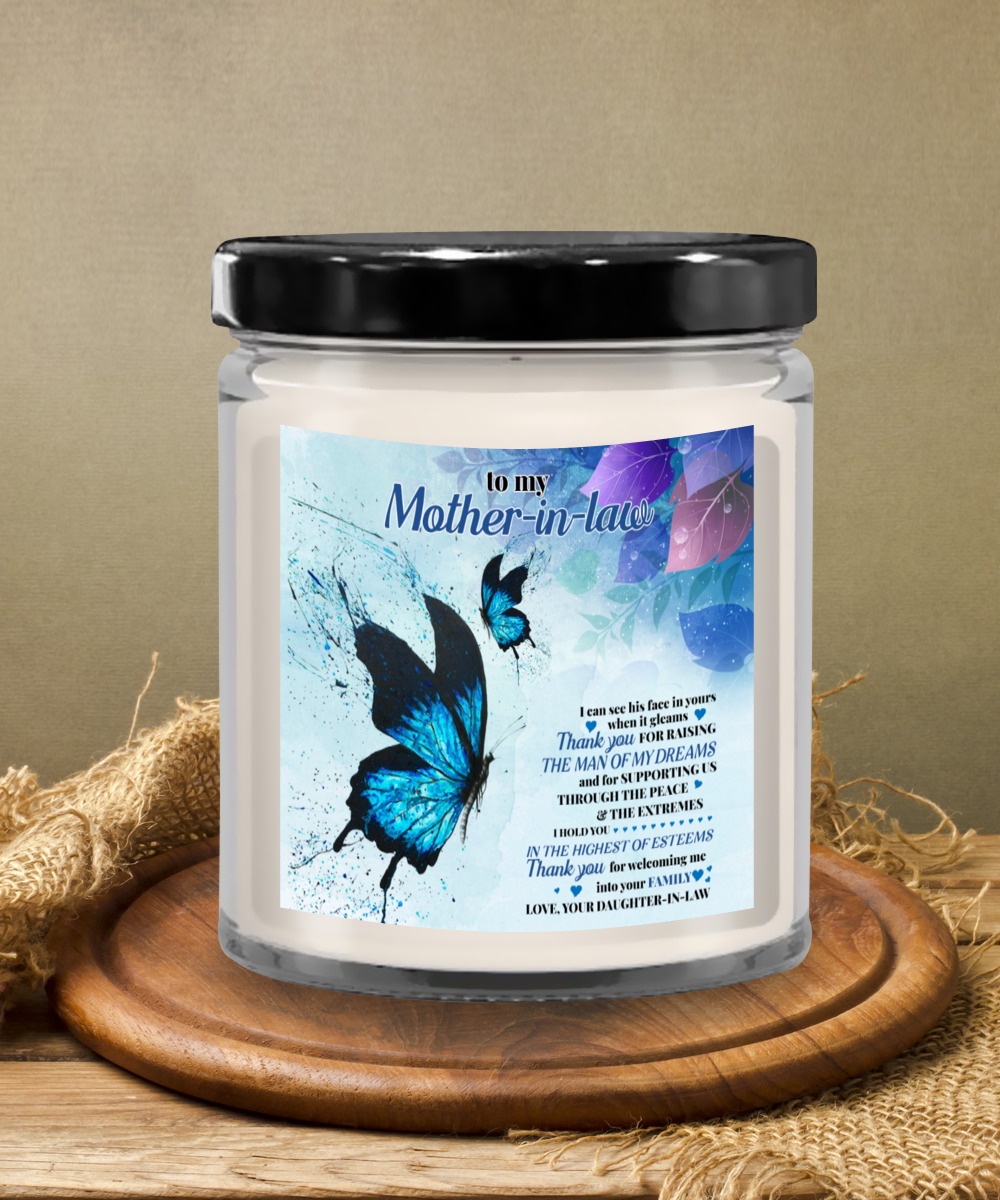 To My Mother-In-Law 9oz Vanilla Candle in Keepsake Jar with Lid