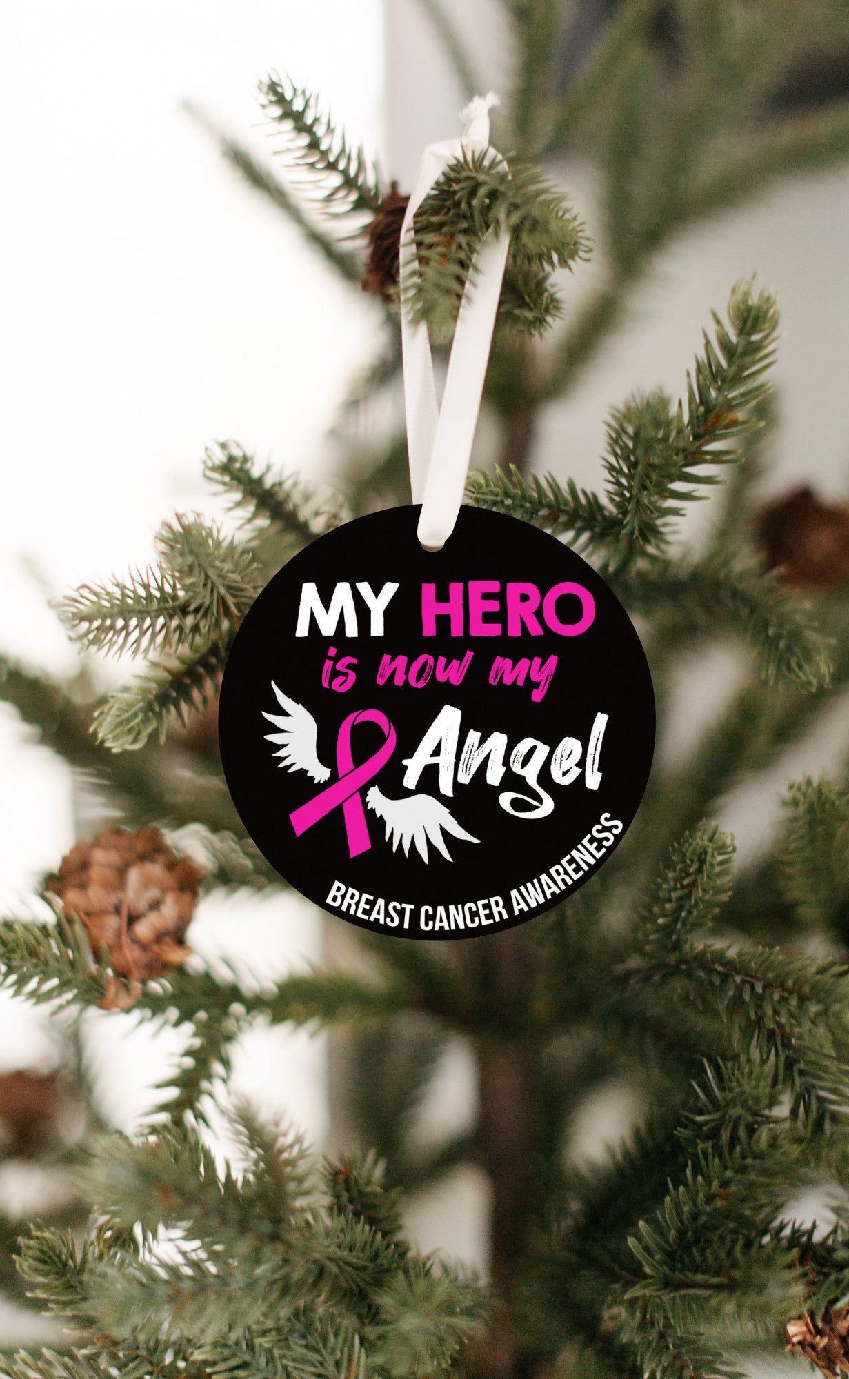 My Angel Is My Hero Breast Cancer Awareness Ornament
