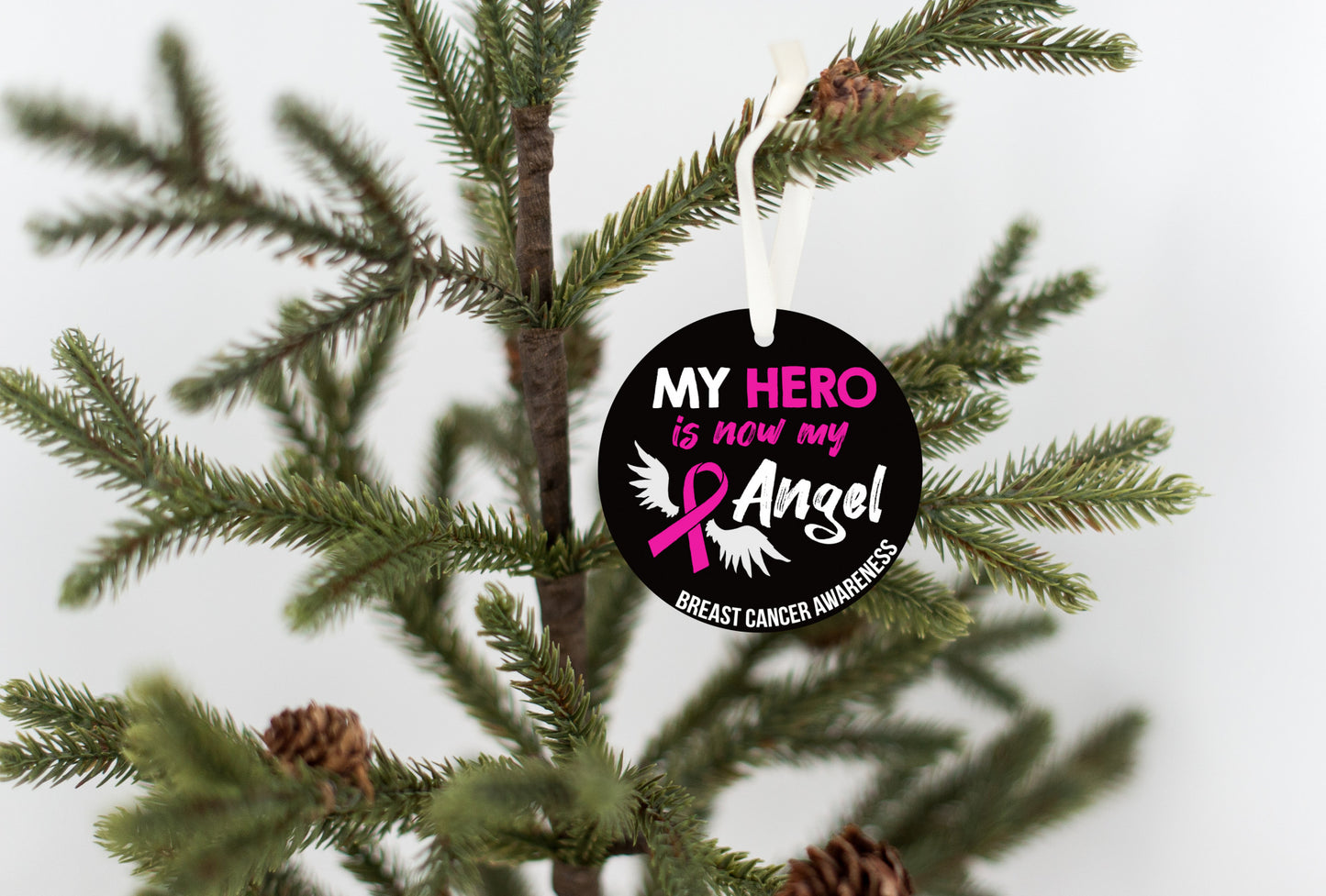 My Angel Is My Hero Breast Cancer Awareness Ornament