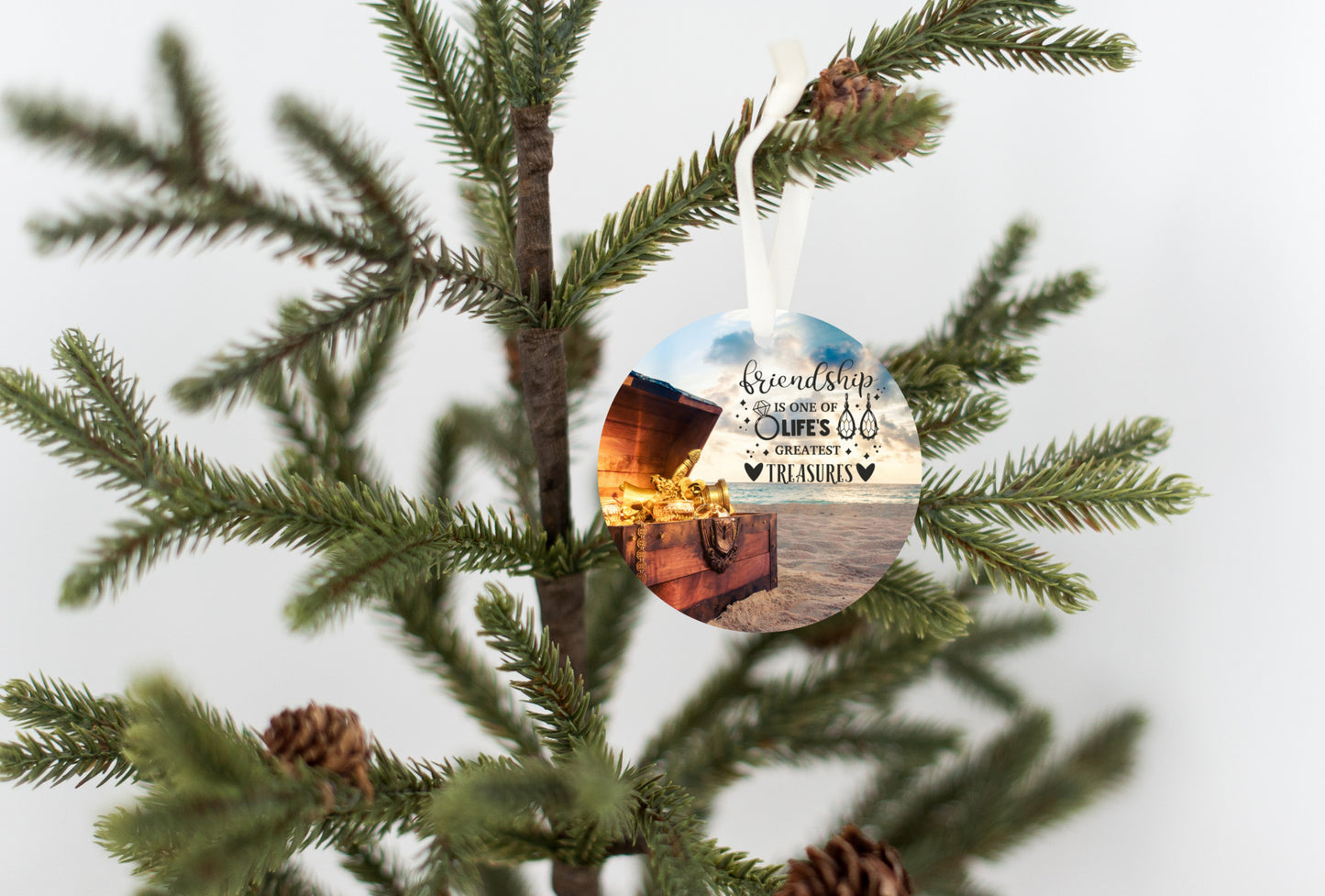 Friendship Is One Of Life's Greatest Treasures Round Holiday Ornament