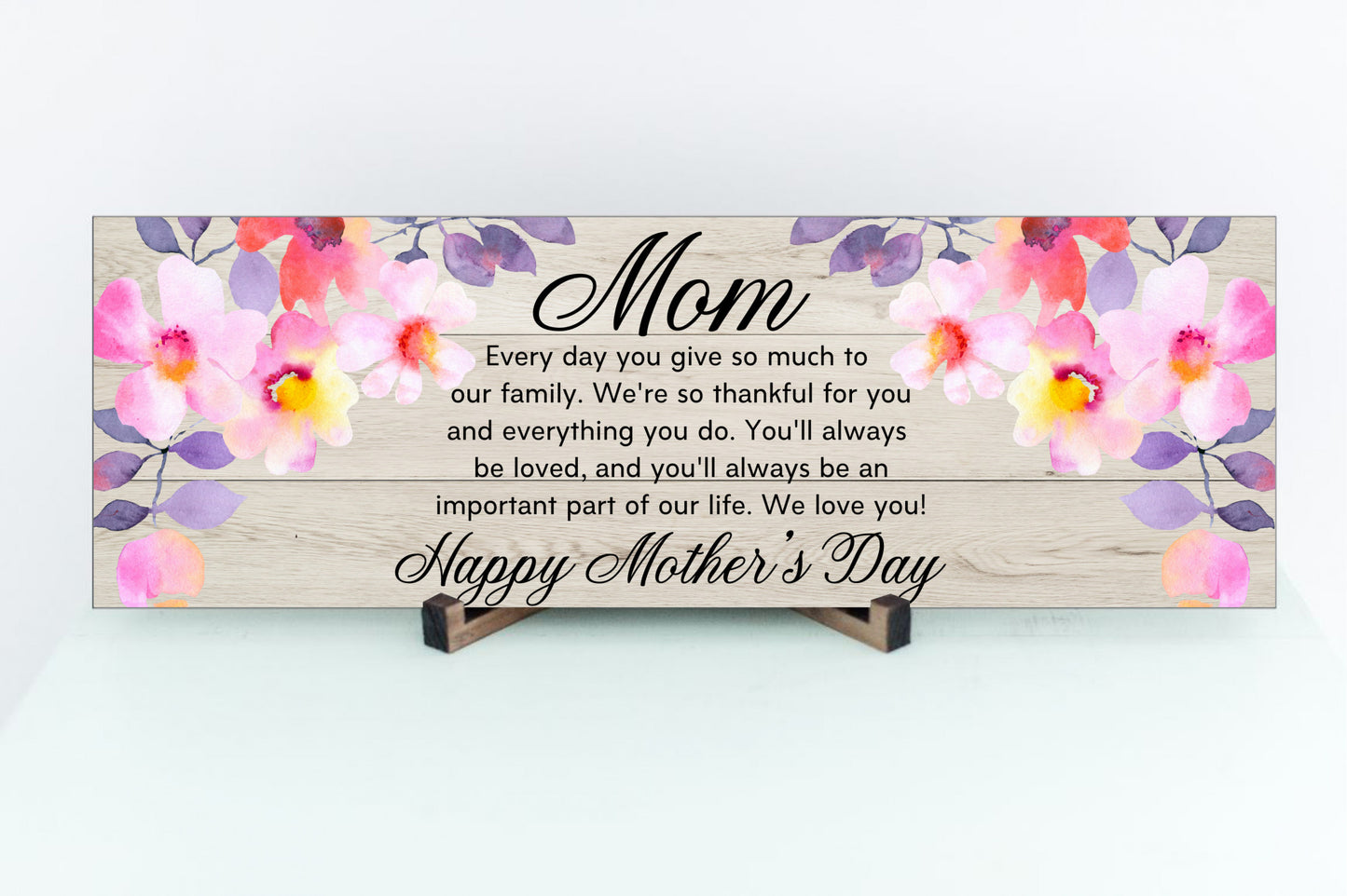 Mom Happy Mother's Day Wall or Table Display Sign - Gift for Mom