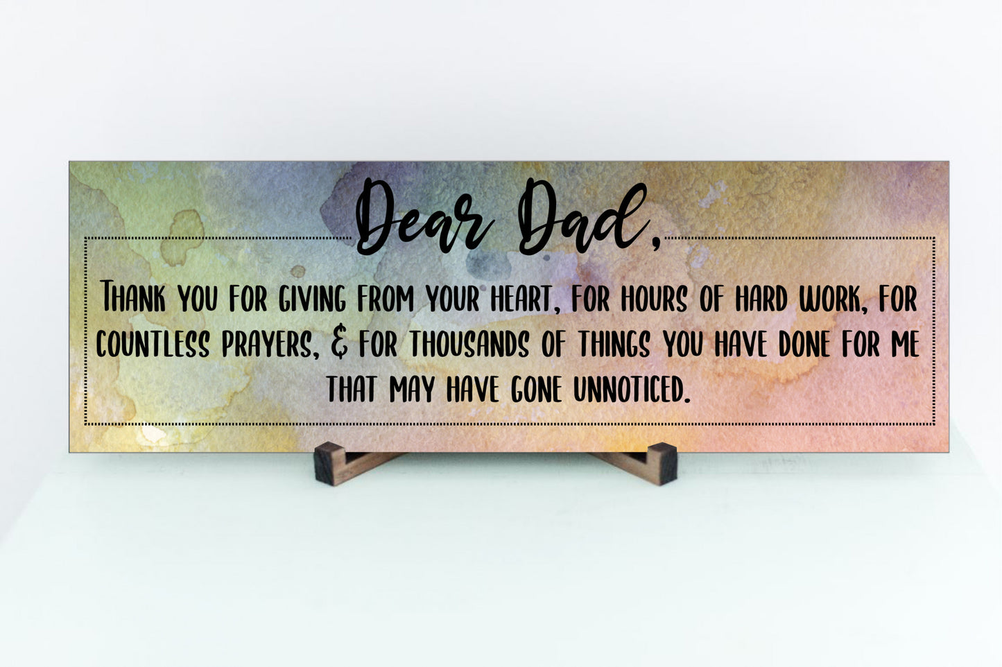 Thank You Dad For All You Have Done Sign for Wall or Tabletop