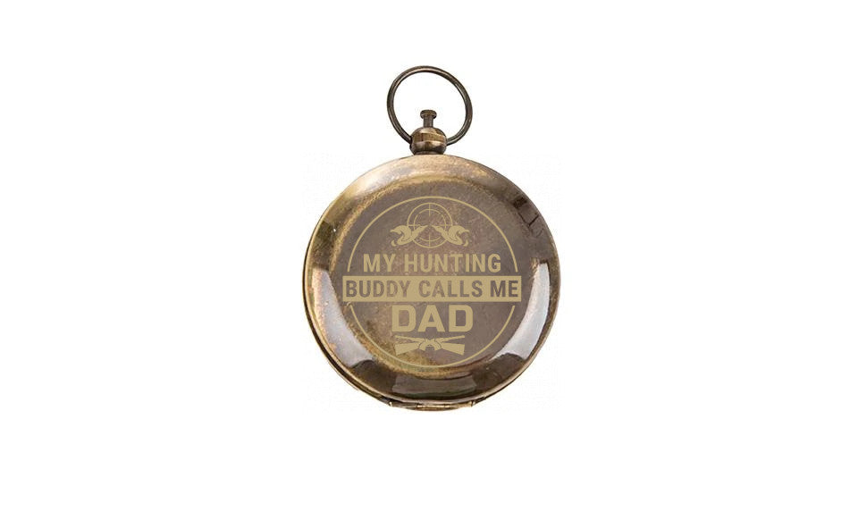 Hunting Dad Engraved Compass With Wooden Box